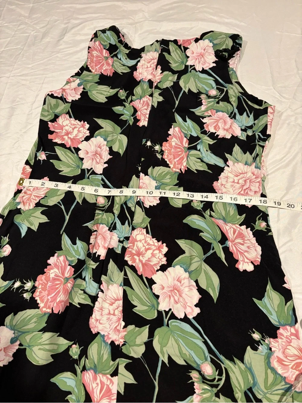 Kaua’iana Hawaiian Floral Rayon Dress XL Black Tropical Vacation M5528